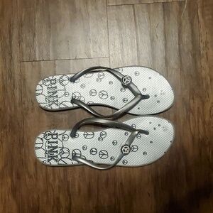 Vintage Pink Victoria’s Secret Flip Flops Blue sz 9/10 gray